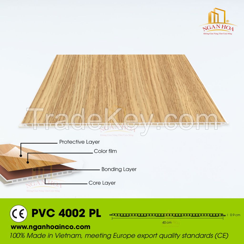 PVC PL Plastic Wall Cladding Panel SPC Wood Grain