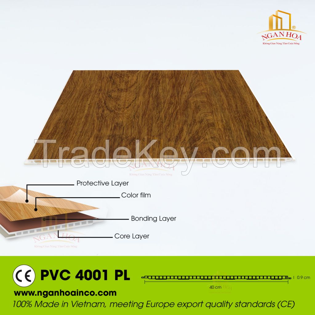 PVC PL Plastic Wall Cladding Panel SPC Wood Grain