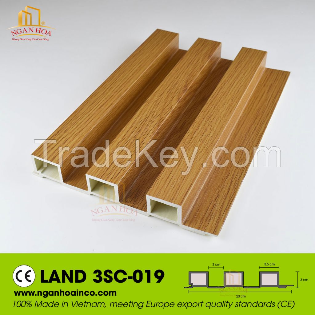 PVC Plastic Wall Land 3SC Corrugated Cladding Panel SPC Wood Grain