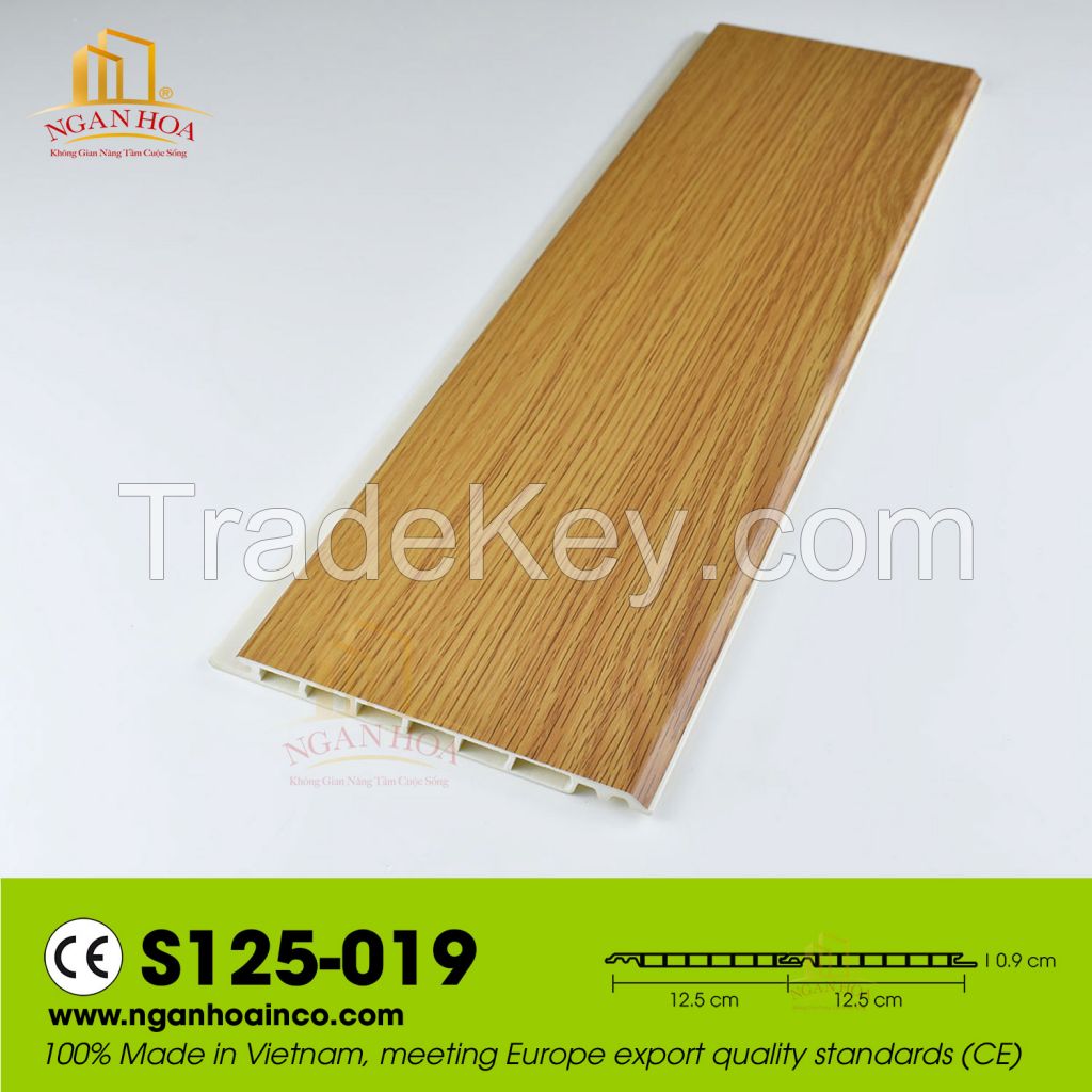 PVC ST125 Plastic Wall Cladding Panel SPC Wood Grain