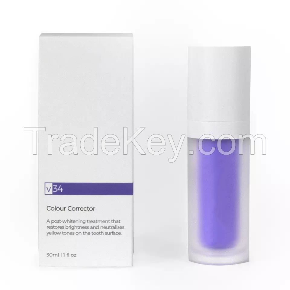 New Arrival V34 Colour Corrector Teeth Whitening Purple Foam Toothpaste home use