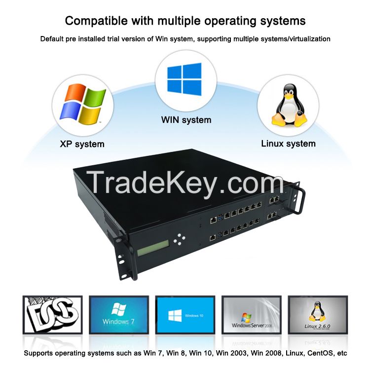 Industrial PC 2U Rack Firewall Intel J1900/J6412 Desktop CPU Business Network Router Computer IPC