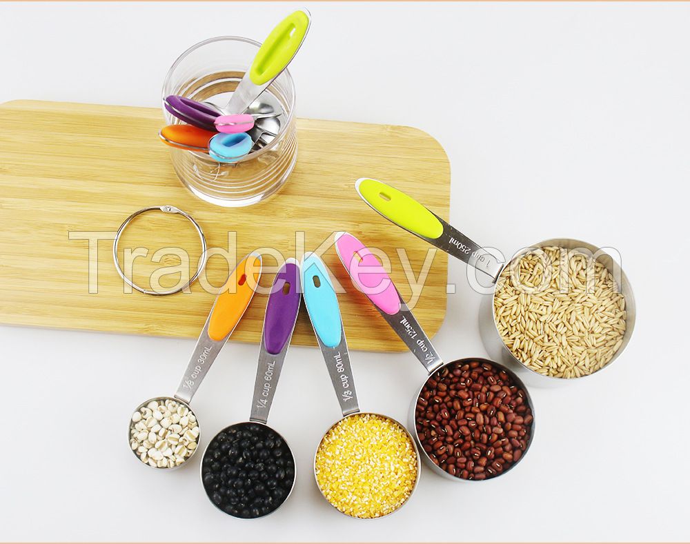 Wholesale 10 pieces set adjustable measuring spoon baking tool combination stainless steel measuring cup and spoon