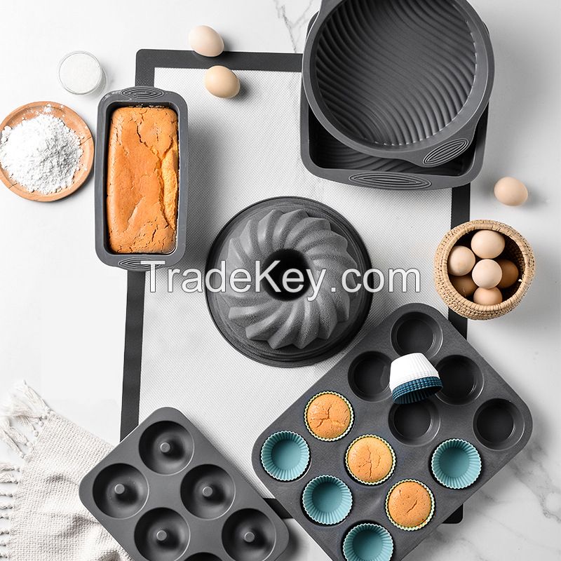 Pastry Bakeware Bakery Muffin Cupcake Bread Molds cake Tools Baking Pan Silicone Cake Mold Set for kitchen