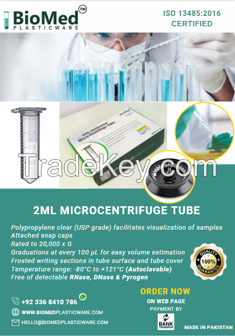 Micro Centrifuge Tube 1.5mL & 2.0mL