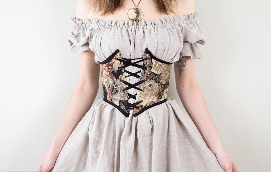 Cat Tapestry Corset Belt