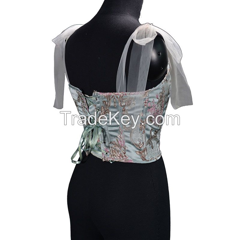 Embroidery Corset Strap Vest Top