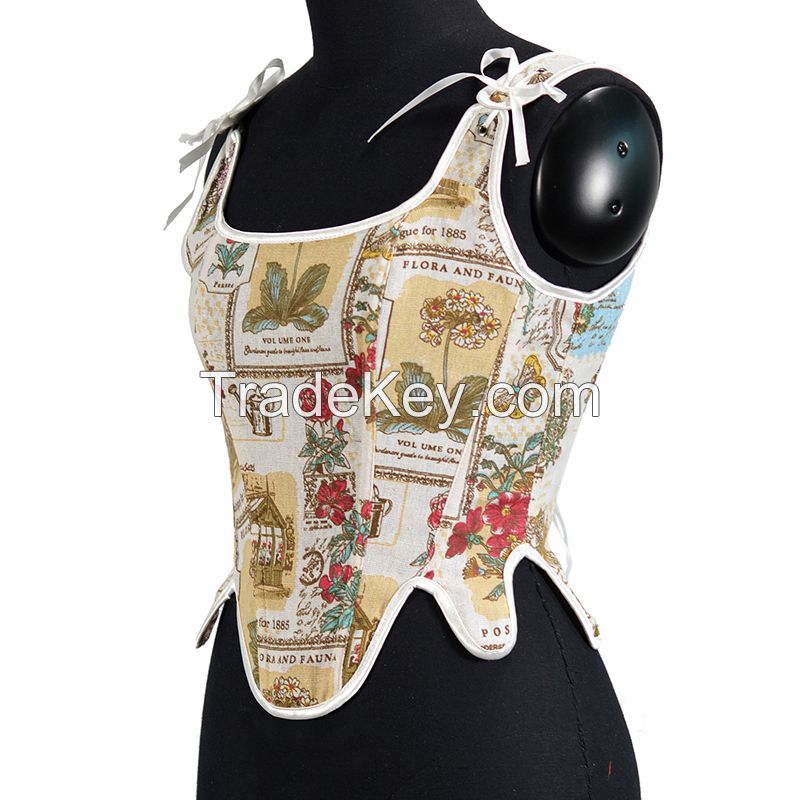 Floral y2k Crop Top Linen Cotton Sexy Corset Top Halter Sweats Female Summer Party Clubwear Cute Vests