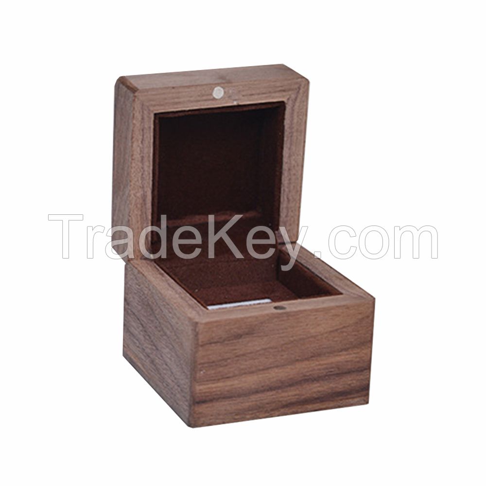 High-end Wooden Jewelry Box Luxury Walnut Wood Jewelry Cufflink Ring Necklace Earring Storage Box With Magnetic Flip Lid