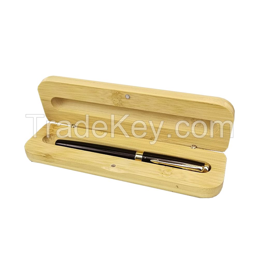 Factory Wholesale Wooden Pen Packaging Box Unfinished Bamboo Wood Pen Storage Box