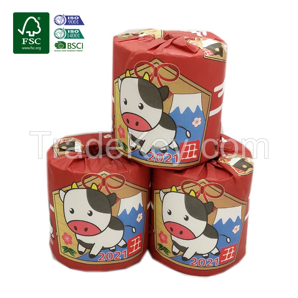 Customized 100% Bamboo Toilet Paper Fiber Eco-Friendly Wholesale 3 Ply Layer