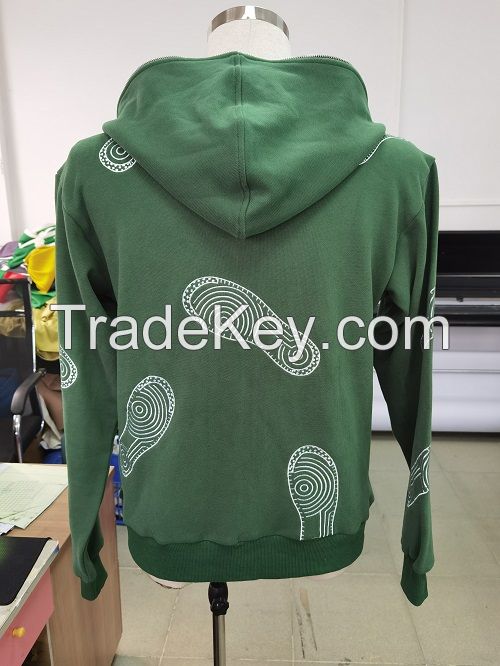 custom overall embroidery design zip up hoodie