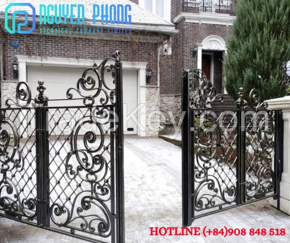 Custom wrought iron main gates, driveway gates