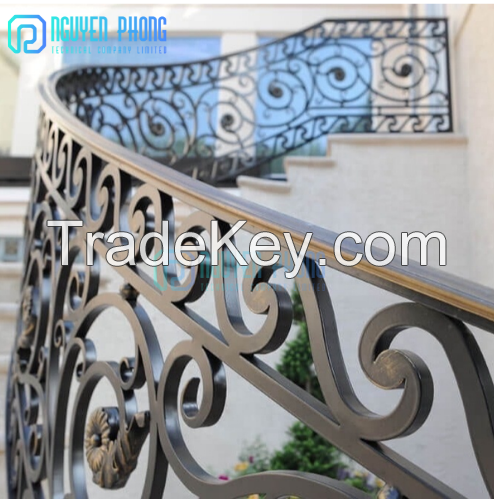 Elegant wrought iron stair balustrades