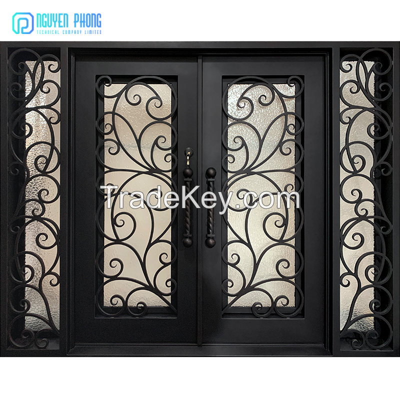 High-quality wrought iron entrance doors