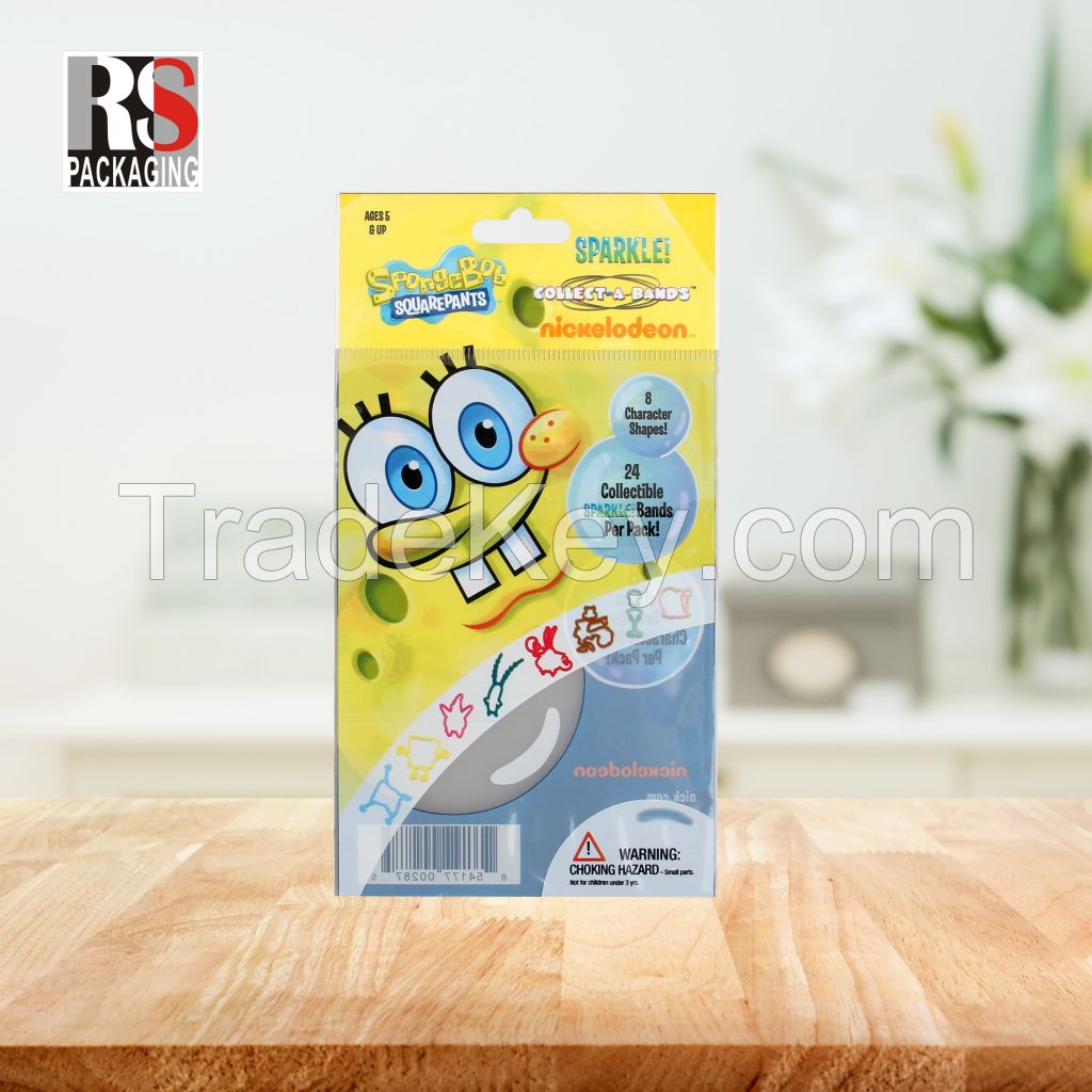 All Size Header Card Bag Custom Printing Plastic OPP Bag with Self Adhesive Flap for Small Gift Stationery Packing