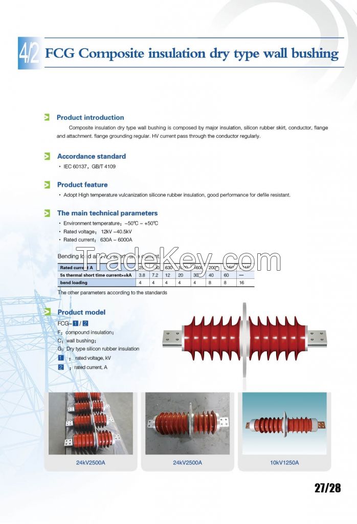 dry type High voltage wall bushing 