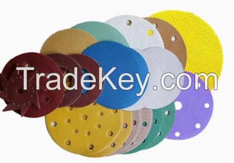 6 Inch 150mm Sanding Discs Hook and Loop 15 Hole P400 P600 800 1000 1500 2000 Grit Assorted Sandpaper with Interface Pad, Purple Film Orbital Sander Sandpaper