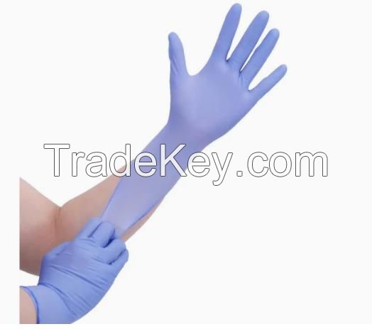 Powder-Free Non-Medical Factory Price Kitchen Disposable Blue Nitrile Vinyl Gloves