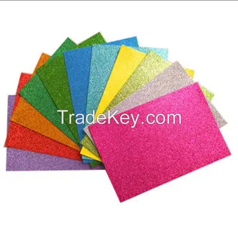 A4 Glitter EVA Foam Sheet Assorted Colours (Pack of 10 Sheets)10mm Self Adhesive Foam Paper DIY EVA foam sheets