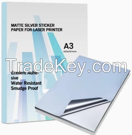 Strong Adhesive Glossy White Matt Laser Printable Vinyl Sticker Paper