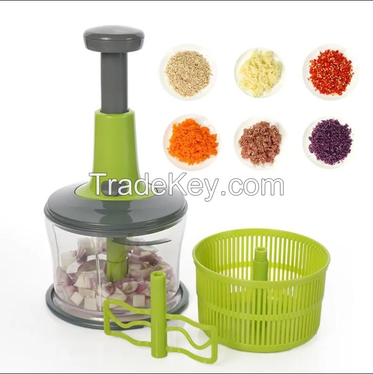 Hand Manual Press Chopper PP Plastic Blade Garlic and Onion Food Processor Vegetable Kitchen Chopper