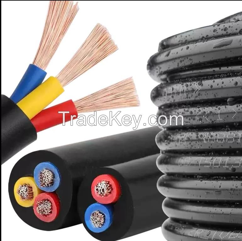 EPR insulated and sheathed H05RN-F 2/3/4/5x0.1 multi-core rubber traction cable 300/500V Pure copper rubber shielded cable