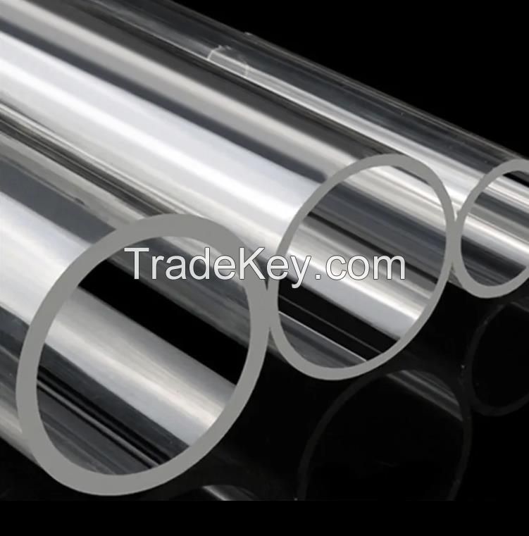 Custom Plastic Extrusion PMMA Acrylic Tube Clear Transparent Round Shape Pipe For Lighting Decoration