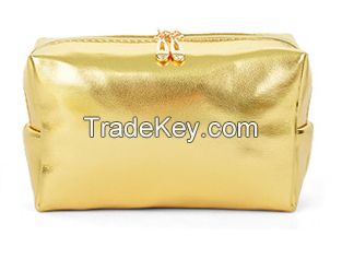 Glossy Pu Golden Makeup Bags