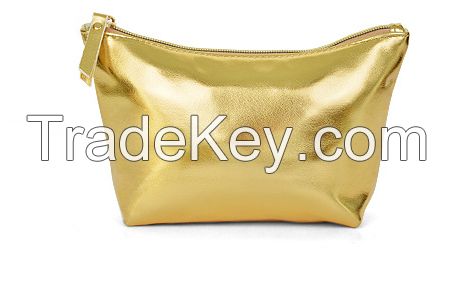 Glossy Pu Golden Makeup Bags