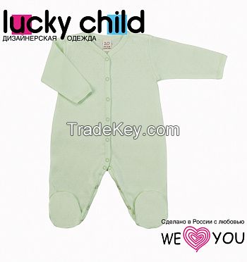 Lucky Child Long Sleeve Footed Baby Jumpsuit