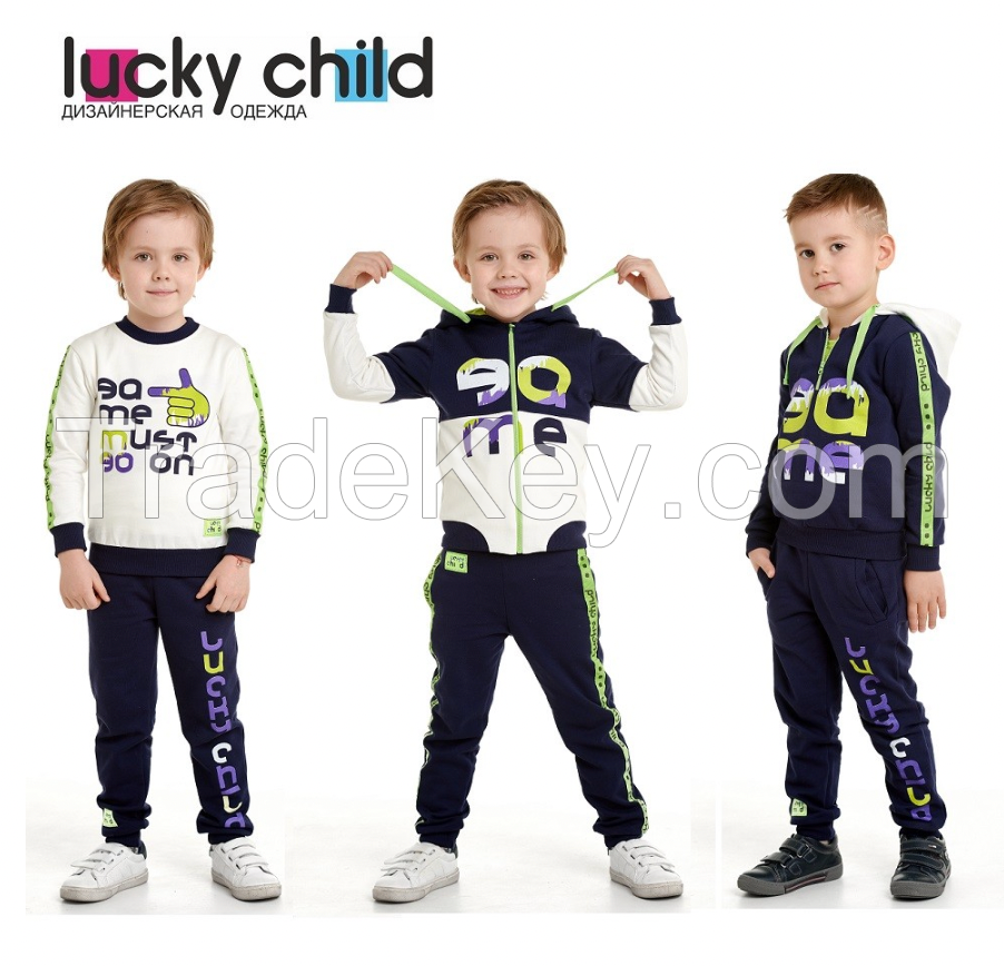 Lucky Child Sports Suit: Sweatshirt And Pants Blue And Green