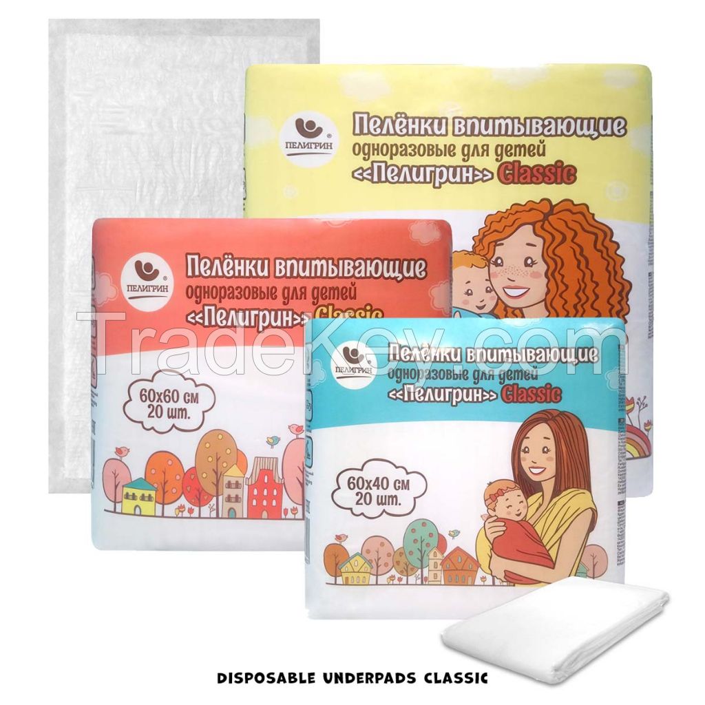 Disposable Absorbent Underpads Peligrin Classic And Super Series