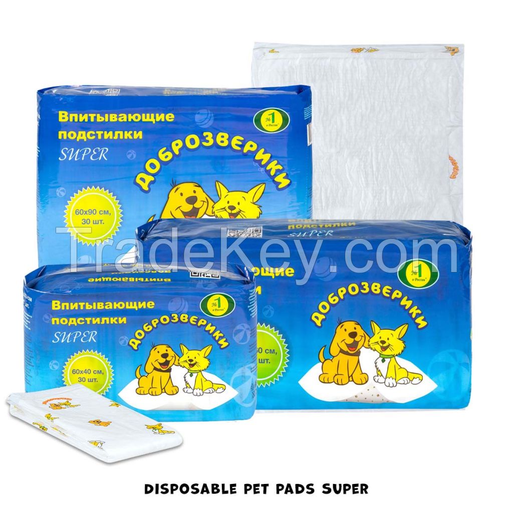 Classic Disposable absorbent pet pads Dobrozveriki Super series