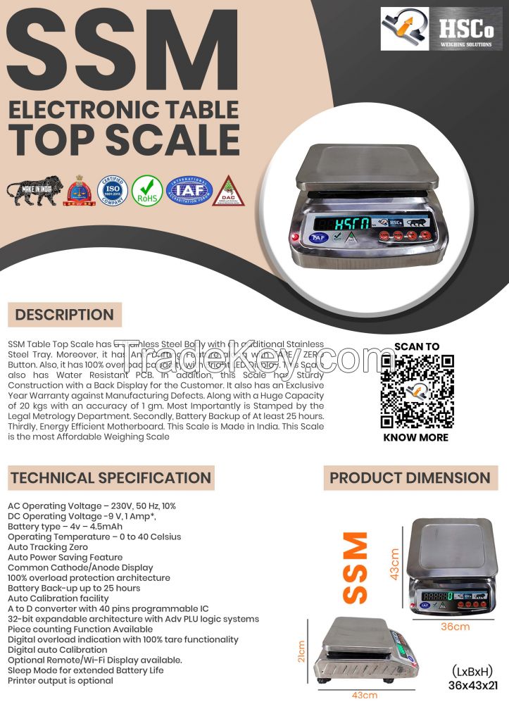 SSM - Electronic Table Top Scale