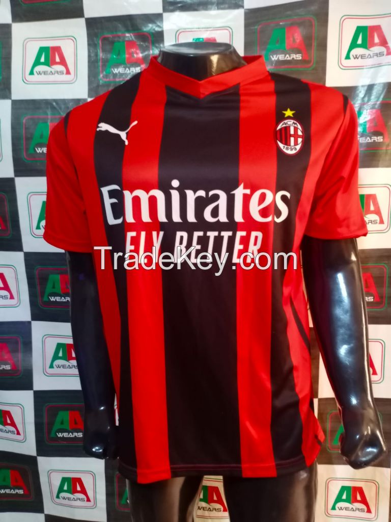 Ac milan rep custom sublimation soccer jersey uniforms