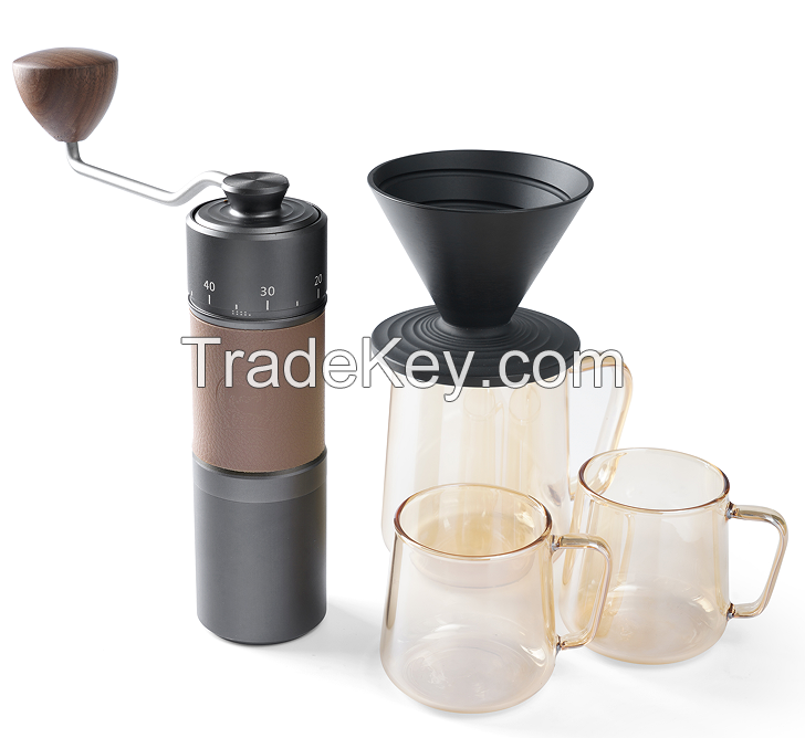 PSGM2214. Hand-held coffee bean grinder. (30g, classic European / multi-gear grinding control / anti-slip silicone ring)