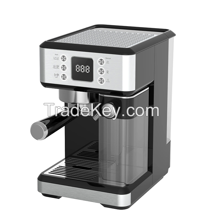 PSCM5300 capsule + coffee powder + milk foam 3 in 1 coffee maker.  20Bar extraction French drip / latte etc. Italian espresso, 1 cup / 2 cups, 1350W, steam type, powder hammer 51mm