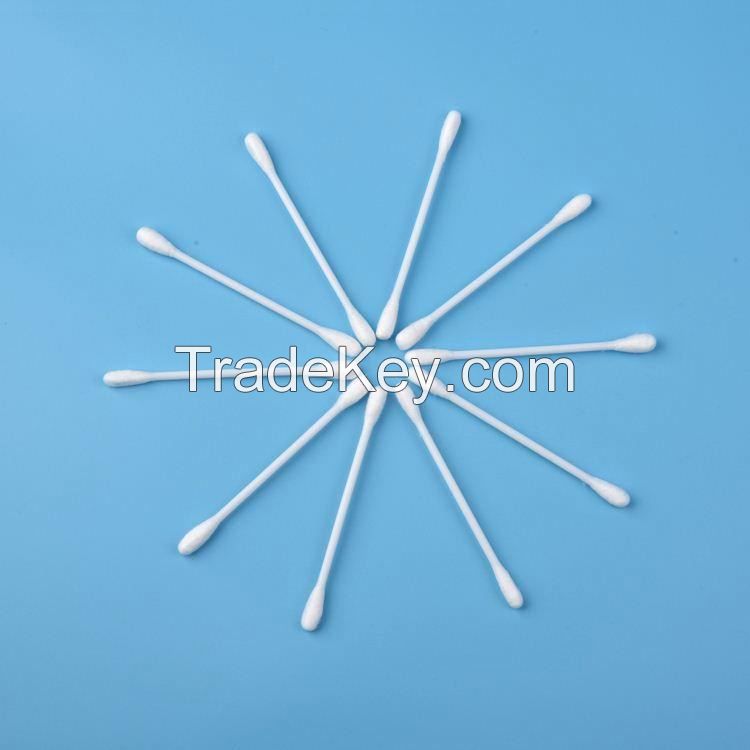 Cheap price high quality medical double round head cotton buds plastic stick premium pure sterile white cotton swab Hot sale products