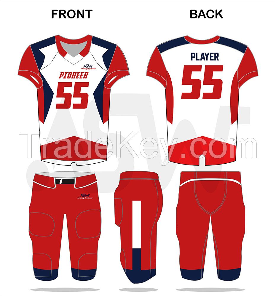 Latest Design Outdoor Sports Wear High Quality Customized Size Short Sleeves American Football Uniform