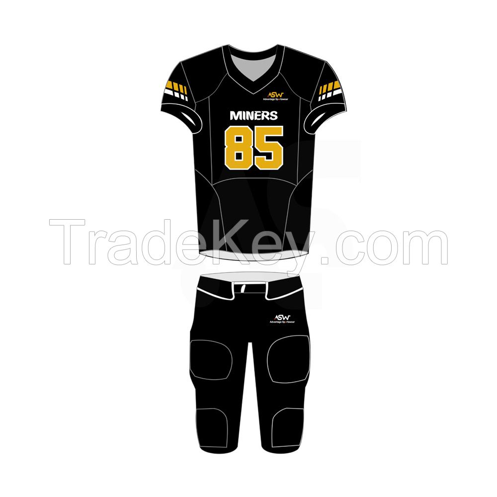 American football uniforms sublimation jersey tackle twill custom New design adult sublimation american football uniforms