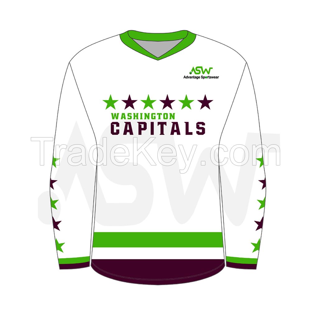 Wholesale Custom Sublimation Printed Team Hockey Jersey Top Sale Blank Ice Hockey Jersey