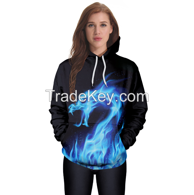 Custom hip hop big pocket baggy sweatshirt sublimation full printed hoodies