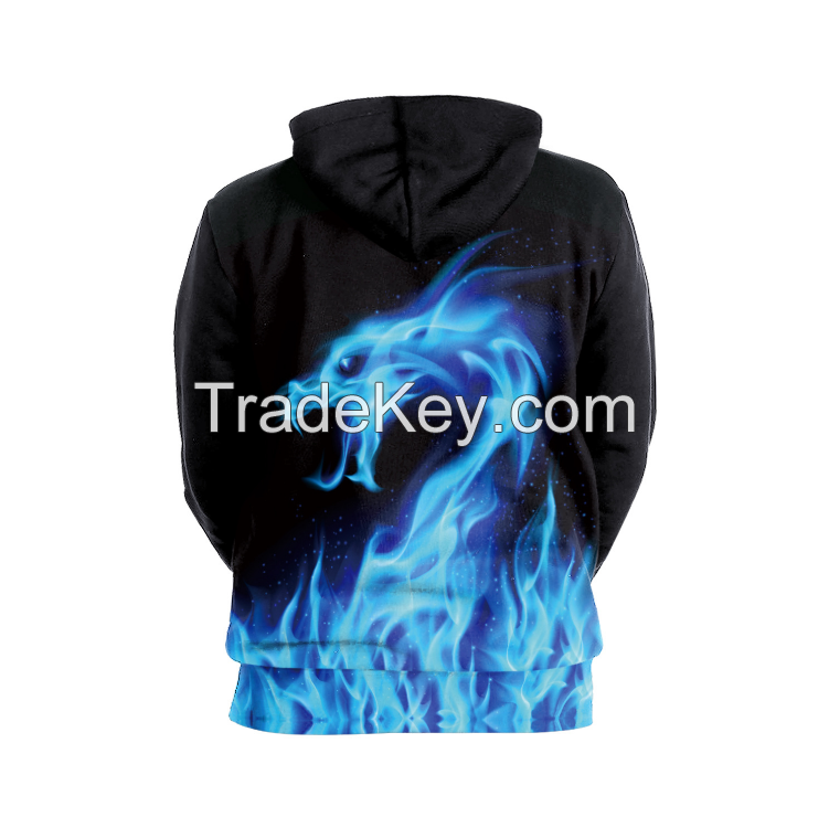 Custom hip hop big pocket baggy sweatshirt sublimation full printed hoodies