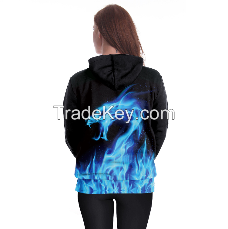 Custom hip hop big pocket baggy sweatshirt sublimation full printed hoodies