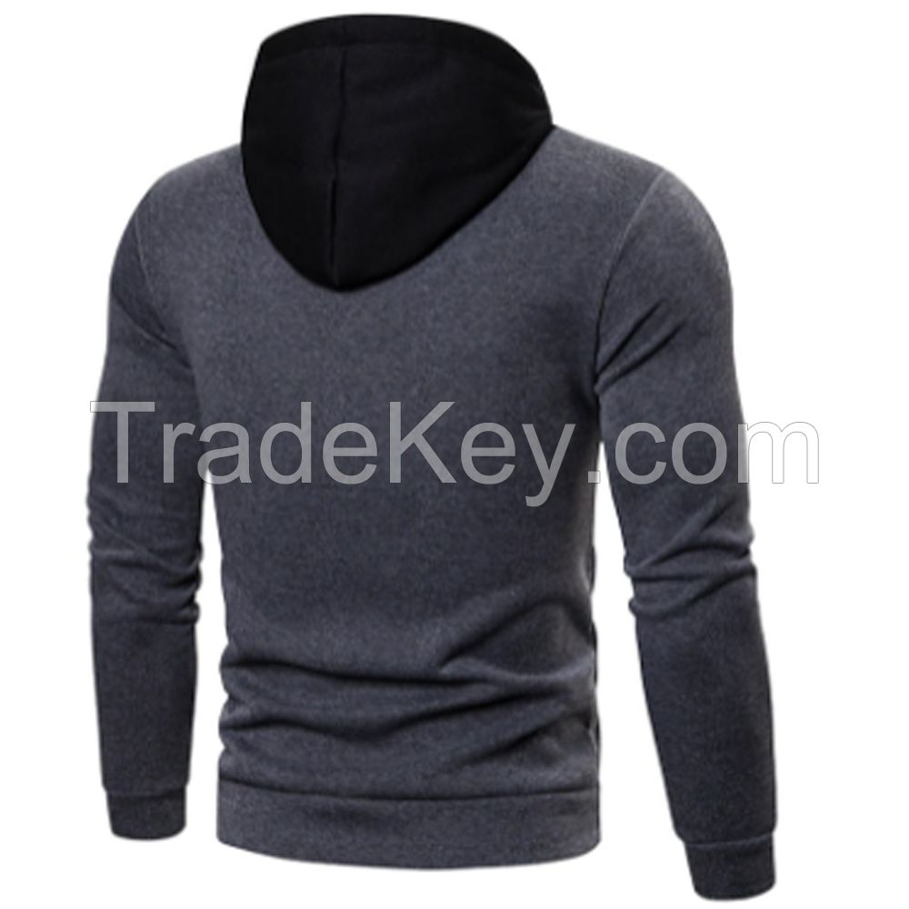 Wholesale Fleece Warm Fashion Hoodies Men's Casual Sweatshirt 100% Pure Cotton Blank Hoodies Customizable Logo Popular