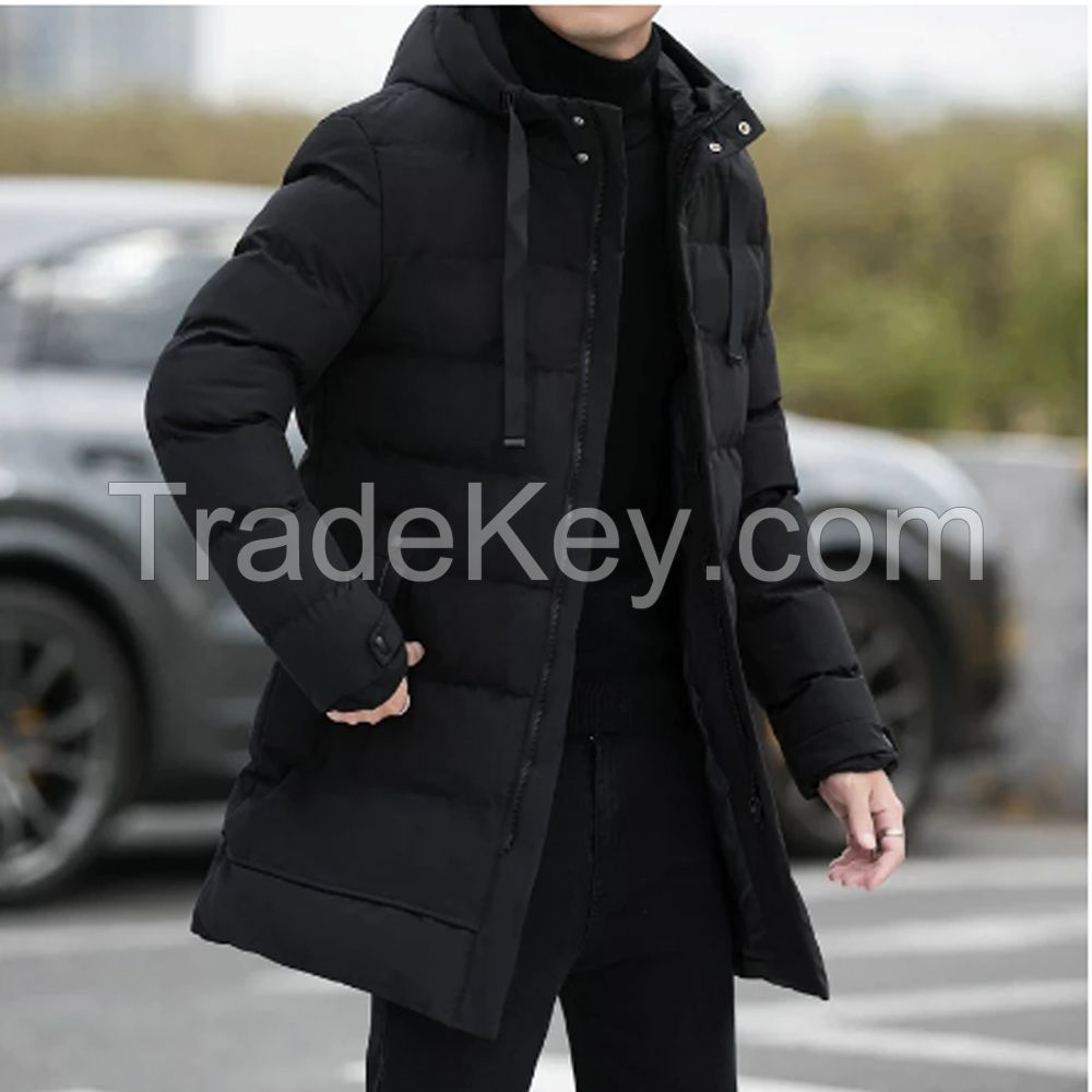 OEM Custom Winter Men Long Puffer Coat Bubble Warm Padding Puffy Jacket 