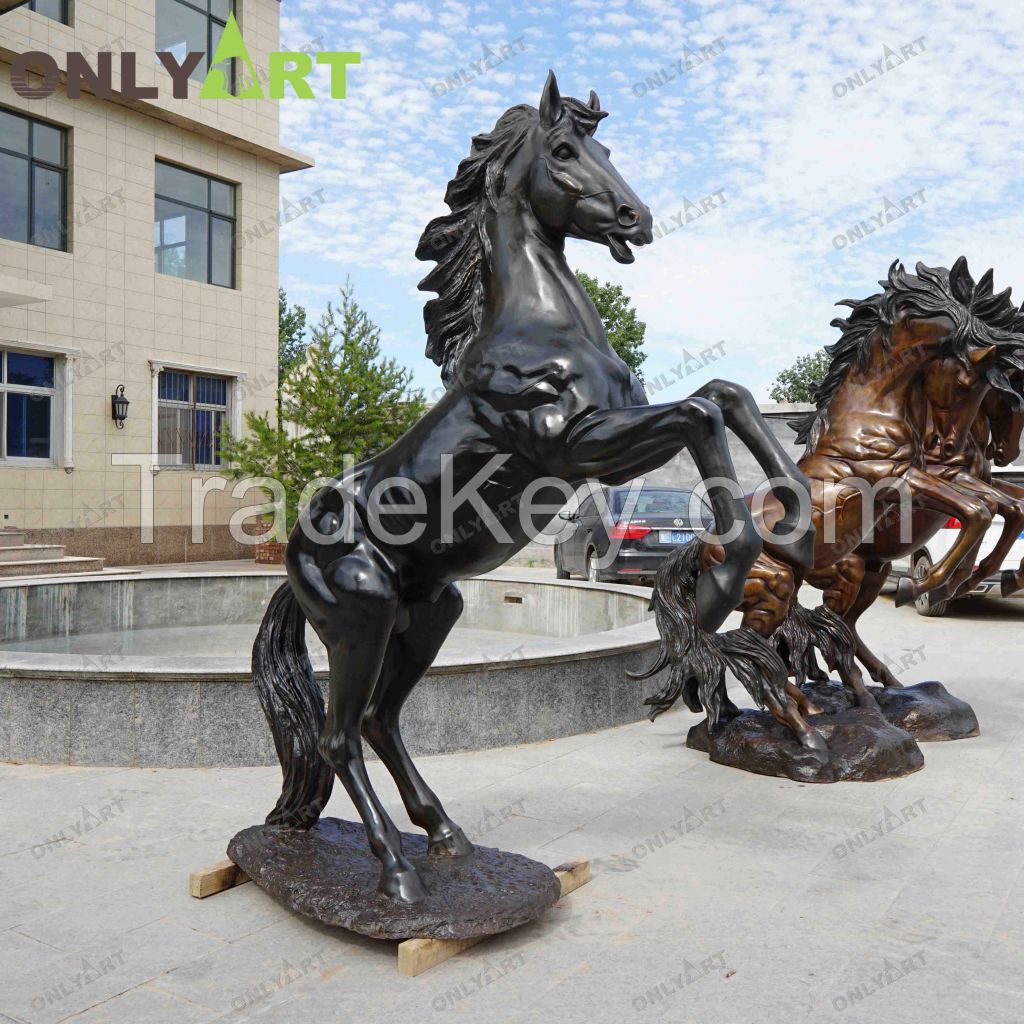 Outdoor Garden Large Animal Sculpture Life Size Brass Bronze Horse Statues