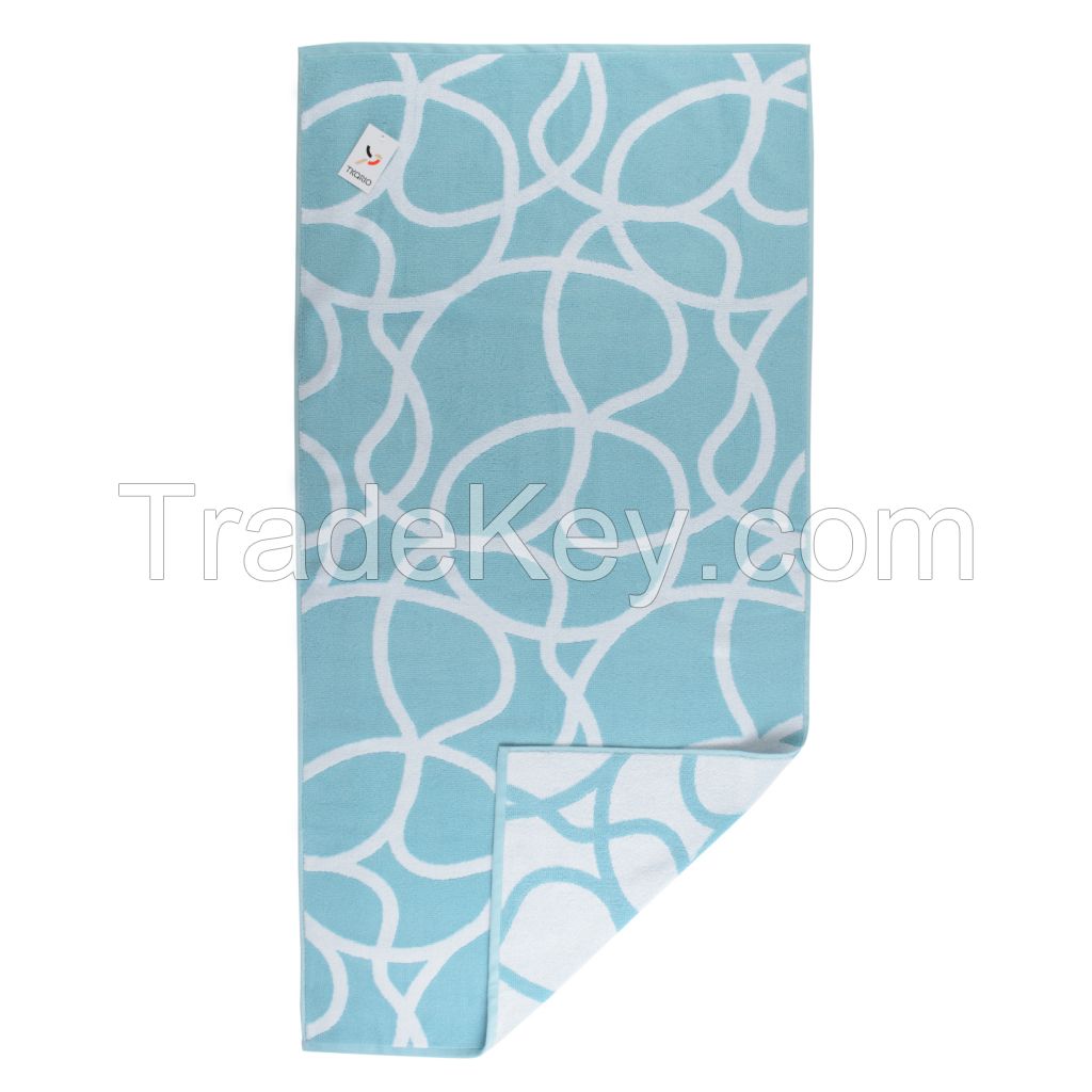 Jacquard bath towel Gravity, blue, collection Cuts, Pieces