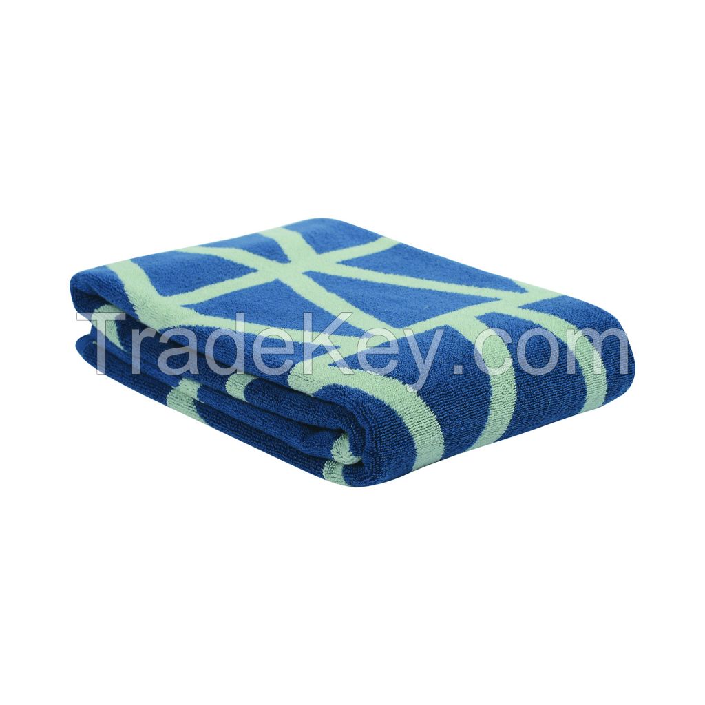 Jacquard bath towel Geometry, blue, collection Wild